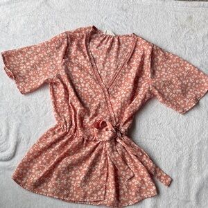 Sienna Sky Floral Top in Pink and White